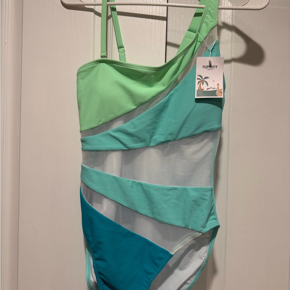 Girls One-Piece Swimsuit in Mint & Teal -